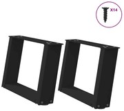 4012740 vidaXL Крака за масичка за кафе, U-образни, 2 бр., черни, 40 x (30-31) см, стомана