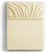 Кремав еластичен чаршаф от джърси 140x200 cm Amber – Restilo