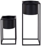 Комплект от 2 черни метални саксии Marla - House Nordic