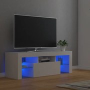 804346 vidaXL ТВ шкаф с LED осветление, бял, 120x35x40 см