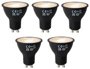 Комплект от 5 димируеми LED крушки GU10 черни 7W 430 lm 2700K