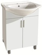 Долен шкаф за баня ICP 5535, PVC, бял, с умивалник, 55x42x85см