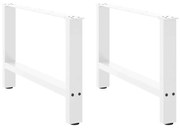 4013289 vidaXL Крака за масичка за кафе, бели, 2 бр., 70 x (42-43) см, стомана