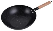 Уок тиган Kinghoff KH 1983, 30 см, Мраморно покритие, Индукция, Черен