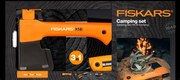 Fiskars - Къмпинг сет - Брадва XXS_X5, Телескопичен трион S SW73  и Универсален нож с вградено точило 1057912