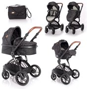 Бебешка комбинирана количка LUMINA SET LORELLI - Black