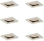 Комплект от 6 модерни вградени спот лампи в бежово с GU10 50мм въртящи се и накланящи се - Qure