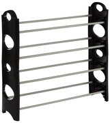 Черен и сребрист метален стелаж за обувки Tavia – Premier Housewares