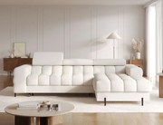 Ъглов диван Freyia-Бял-Десен