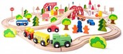 Woody - Дървен влак с релси, с мост и гара
