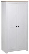 282666 vidaXL Гардероб, бял, 80x50x171,5 см, бор масив, стил Панама