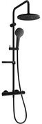 Mexen KX05 стенен душ комплект с дъждовен душ и термостатичен смесител, черен - 771500591-70