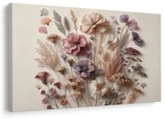 Картина на платно – Винтидж цветя на светъл фон