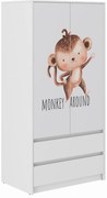 Детски гардероб с маймунка 180x55x90 cm