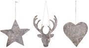 Комплект от 3 коледни висящи декорации Ecorce - Côté Table