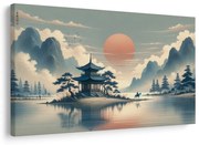 Картина на платно – Японски храм и езеро