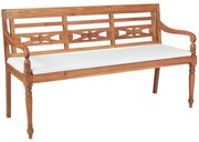 43058 vidaXL Пейка Батавия с възглавници, 150 см, тиково дърво