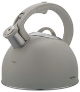 Свирещ чайник Klausberg KB 7912, 2.5 л, Дръжка с дървесен ефект, Индукция, Светлосив