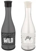 Стъклена гарафа с декор 1л "Stay Wild" различни цветове M-212004 - Horecano
