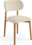 АЛMО Кремаво (тъкан Монза 90)/рамка лакиран дъб - ДЪРВЕН СТОЛ БУКЛЕ ЗА ДНЕВНА, ТРАПЕЗАРИЯ, КУХНЯ РЕТРО