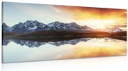 Картина на платно – Ослепителен залез над планинското езеро