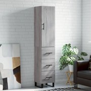 3198879 vidaXL Висок шкаф, сив сонома, 34,5x34x180 см, инженерно дърво