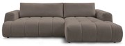 Кафяво-сив сгъваем/с място за съхранение ъглов диван (десен ъгъл) Fuji – Bobochic Paris