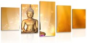 картини от 5 части – Статуя на Буда на лотосов цвят