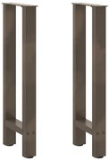 4013295 vidaXL Крака за конзолна маса, естествена стомана, 2 бр., 28 x (72-73) см, стомана