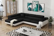 Ъгъл диван Antony-Left-White - Black