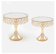 К-кт 2x Декоративен поднос Ø 20/25 см златист