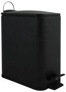 Матово черно стоманено кошче за боклук с педал 5 l Erik – Spirella