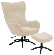 Комплект от кремави и бели уши и табуретка за крака Talgarth - Actona