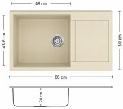 Leks Sena Композитна мивка за вграждане върху плот