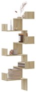 852638 vidaXL Стенен ъглов рафт, дъб сонома, 45x45x147 см, инженерно дърво