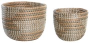 Игра на Кошници DKD Home Decor 28 x 28 x 22 cm Тропически Морска трева