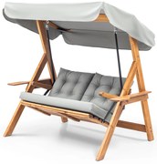 Градински двоен люлеещ се стол Galata Swing S2, цвят Сив