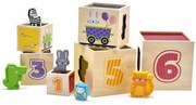 Дървени кубчета за подреждане с животни - Viga Toys