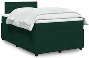 3290025 vidaXL Боксспринг легло с матрак, тъмнозелено, 120x200 см, кадифе