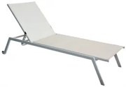 Метален шезлонг 4-позиционен, бежов (40574TB-ST-WHEEL-BEIGE)