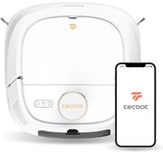Прахосмукачка робот Tecbot M1, Li-ion 5200 mAh, 4000 Pa, 0.5 l, HEPA, Wi-Fi, Автономност до 160 мин, Подомиячка със самопочистващ моп, Бял