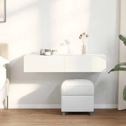 859986 vidaXL Стенен рафт с чекмеджета, бял, 100x36x19 см, инженерно дърво