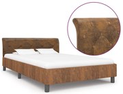 284891 vidaXL Рамка за легло, кафява, изкуствен велур, 140x200 см