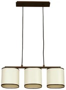 Пендел КУБО, патина, абажури Текстинел Крем, 3xE27