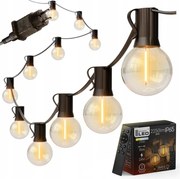 LED гирлянд за външна употреба с възможност за димиране 25xE12/1W/24/230V 17,5 m IP65 черен + дистанционно управление