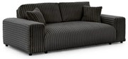 Тъмносив диван от рипсено кадифе 213 cm Justin – Ropez