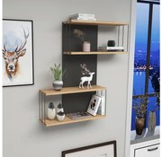 Стенна полица DESTAN 96 x 65 см антрацит/кафяв