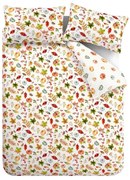 Бяло-оранжево единично спално бельо 135x200 cm Autumn Pumpkins – Catherine Lansfield