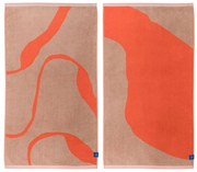 Оранжеви/светлокафяви кърпи в комплект от 2 броя от органичен памук 50x90 cm Nova Arte - Mette Ditmer Denmark