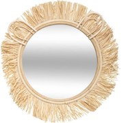 Atmosphera - Детско стенно огледало LION, диаметър 38 см, ратан/рафия